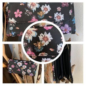 Floral wallet / purse with strap
